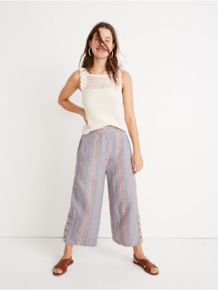 Madewell Striped Wide-Leg Men’s Pants In Blue And Red